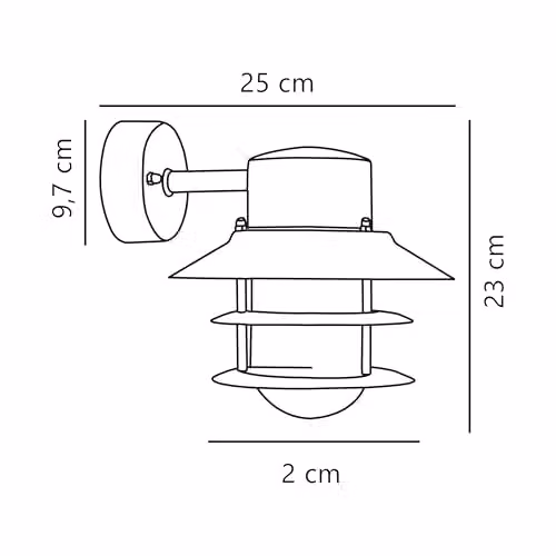 Nordlux Blok Black Metal Outdoor Wall Light for Garden and Terrace, E27, IP54 – 3