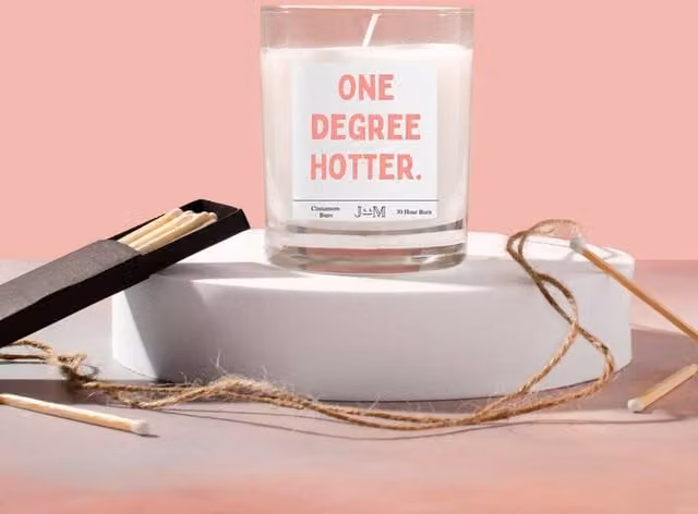 JAAM One Degree Hotter Graduation Candle, Vanilla Scented, Clear Glass