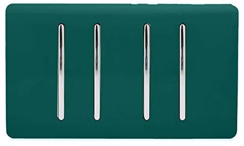 Trendi 4 Gang 10 Amp Rocker Light Switch in Dark Green