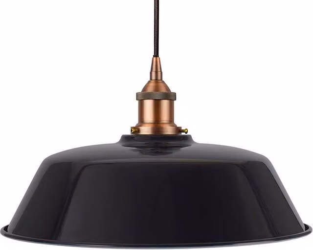 SE Home Chancery Round Pendant Light in Navy Blue and Matt Antique Copper – 1