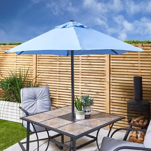 Outdoor Essentials 2m Aluminium Parasol in Blue