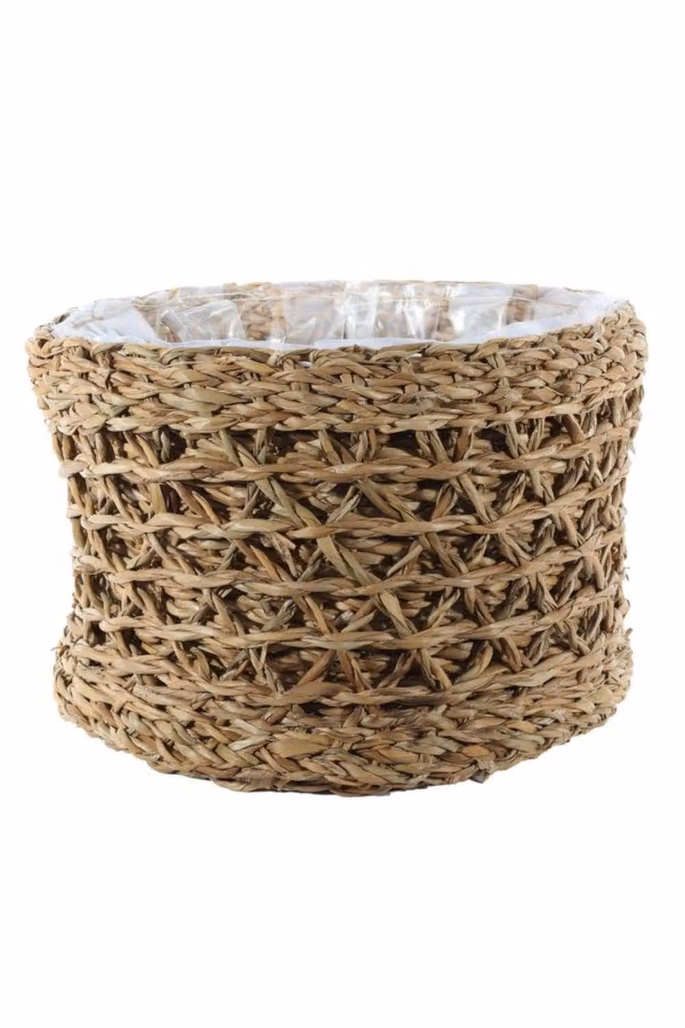 KDMD Round Natural Brown Seagrass Open Weave Basket H: 17 cm, D: 27 cm – 2