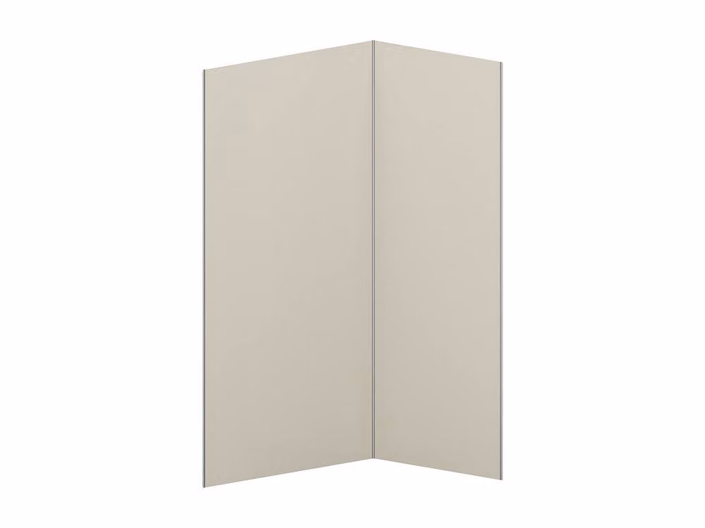 Itziar Set of 2 Beige Aluminum Wall Panels with Profiles W: 90 cm, D: 120 cm, H: 210 cm – 2