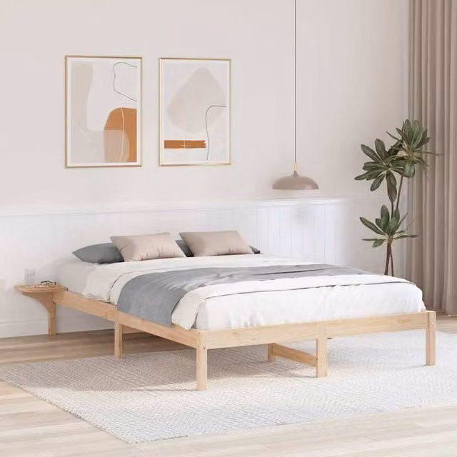 Berkfield Home Solid Pine Wood Bed Frame in Brown, 160 x 200 cm – 1
