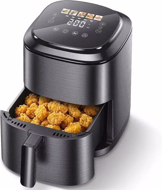 PAWNORA 2.5L Mini Digital Air Fryer with Hot Air Function in Black