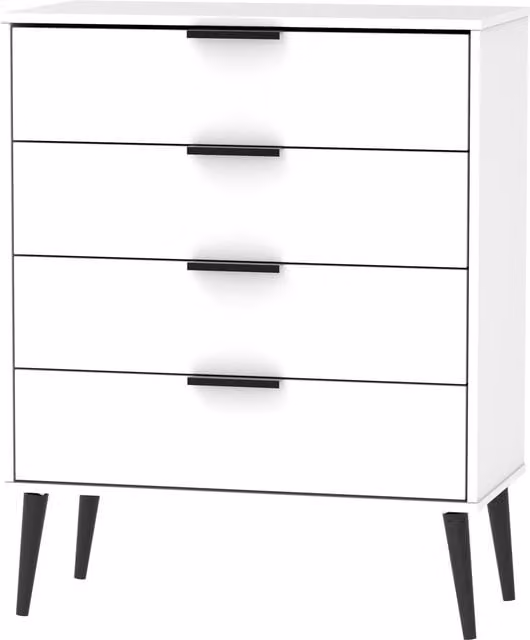Ready Assembled 2 U Fuji 4 Drawer Chest in White