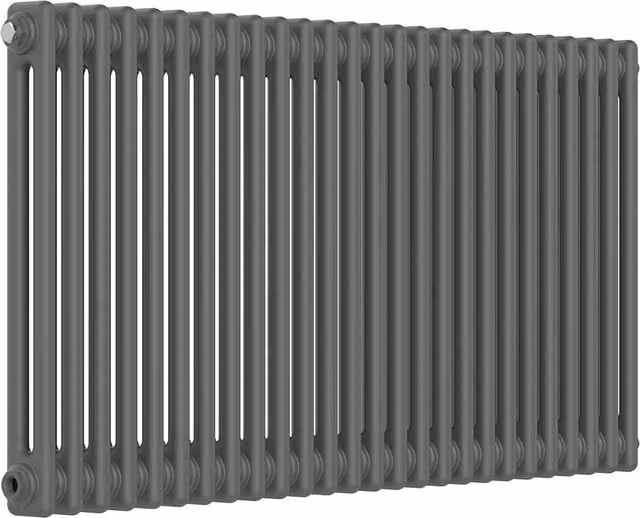 Lux Heat Horizontal 2 Column Steel Radiator in Anthracite Grey, W: 119 cm, H: 60 cm