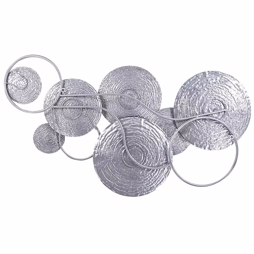 Wyld and Coco Gold and Silver Metal Geometric Wall Sculpture, W: 110 cm, H: 60 cm – 2