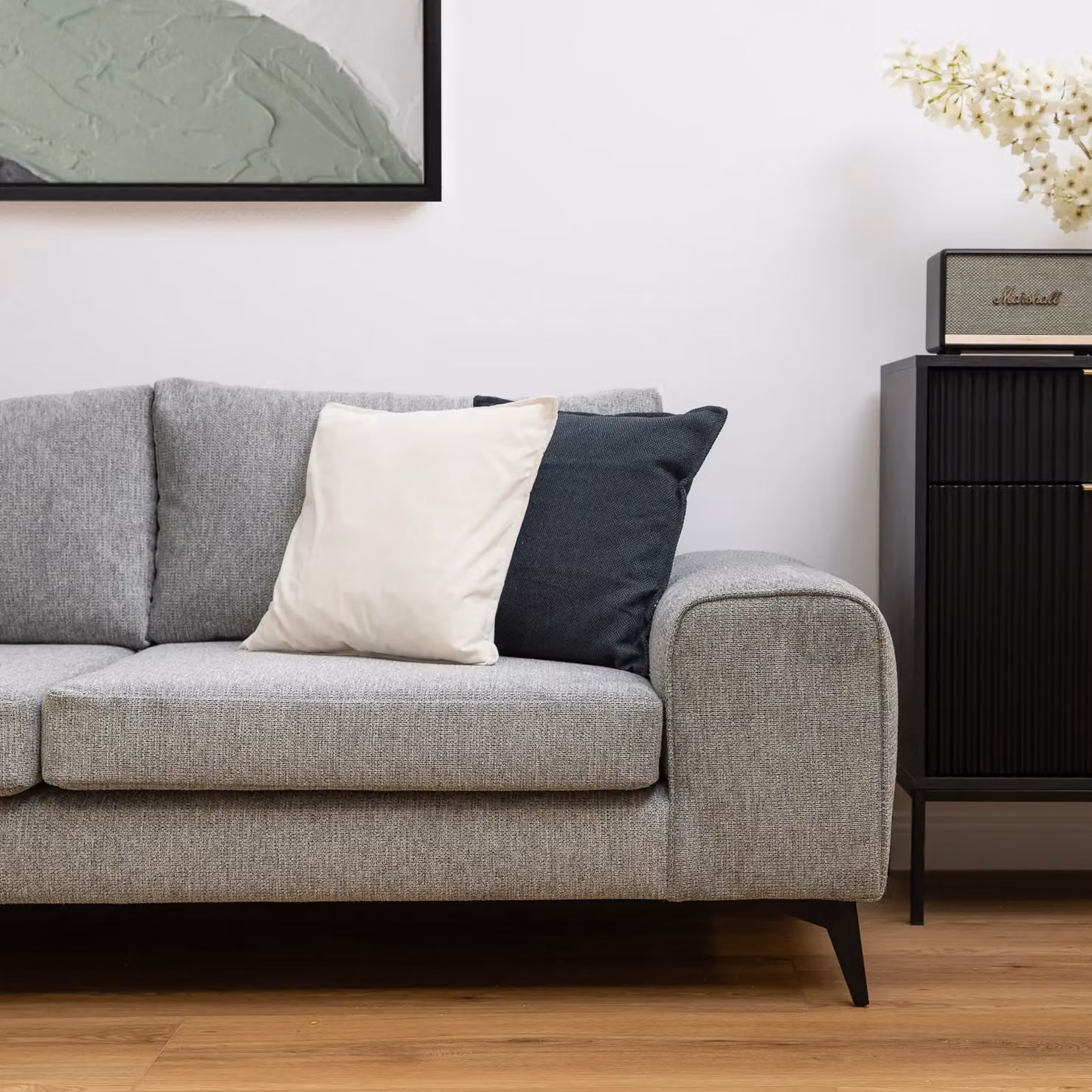 Abakus Direct Venice 3 Seater Fabric Sofa in Grey – 2