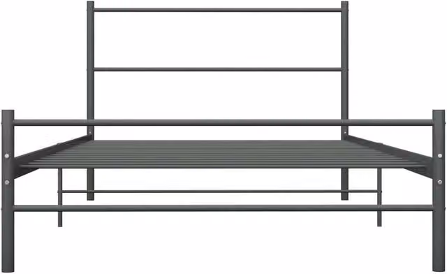 Berkfield Home Elegant Metal Bed Frame in Grey, W/D/H: 90 x 200 cm – 1