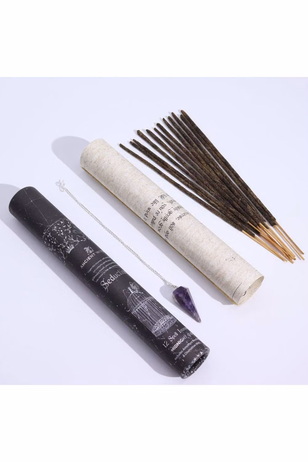 KDMD Ancient Witch Seduction Woody Incense Sticks with Amethyst Pendulum in Black – 2