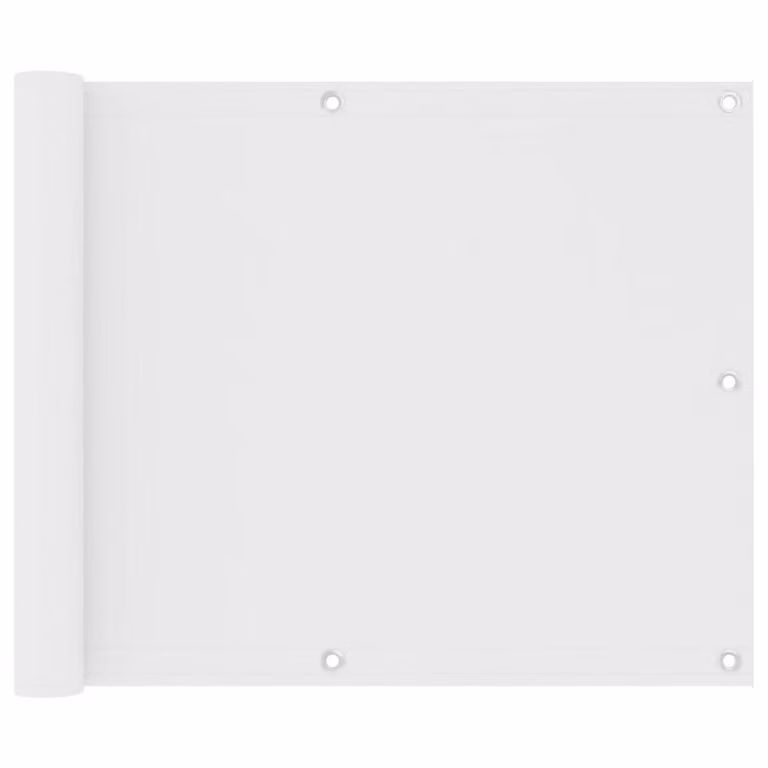 Berkfield Home Modern Balcony Screen in White Oxford Fabric, W: 75 cm, H: 300 cm