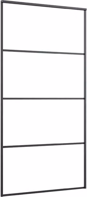 Berkfield Home Modern Sliding Door in Black Aluminium with Frosted ESG Glass, W: 102.5 cm, H: 205 cm