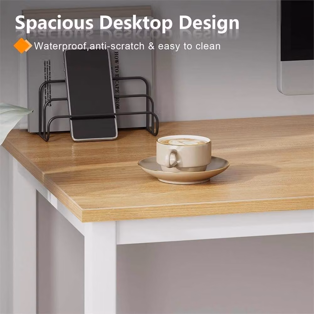 Nordara White Computer Desk for Home Office, W/D/H: 100 x 60 x 75 cm – 3