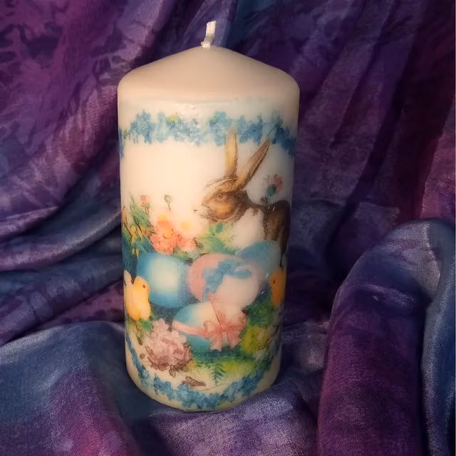 Viki Easter Pillar Candle in Multicolour