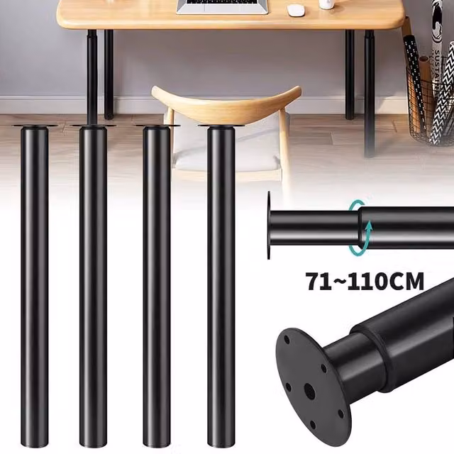 KORVIXA Black Kitchen Worktop Support Table Leg Set of 4 – 1