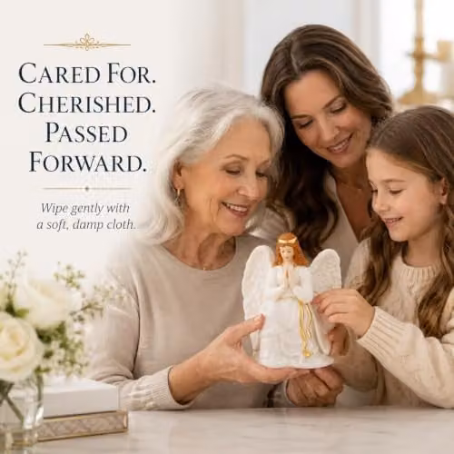 Belleek Living Classic Nativity Angel Ceramic Figurine in White and Multicolour – 3