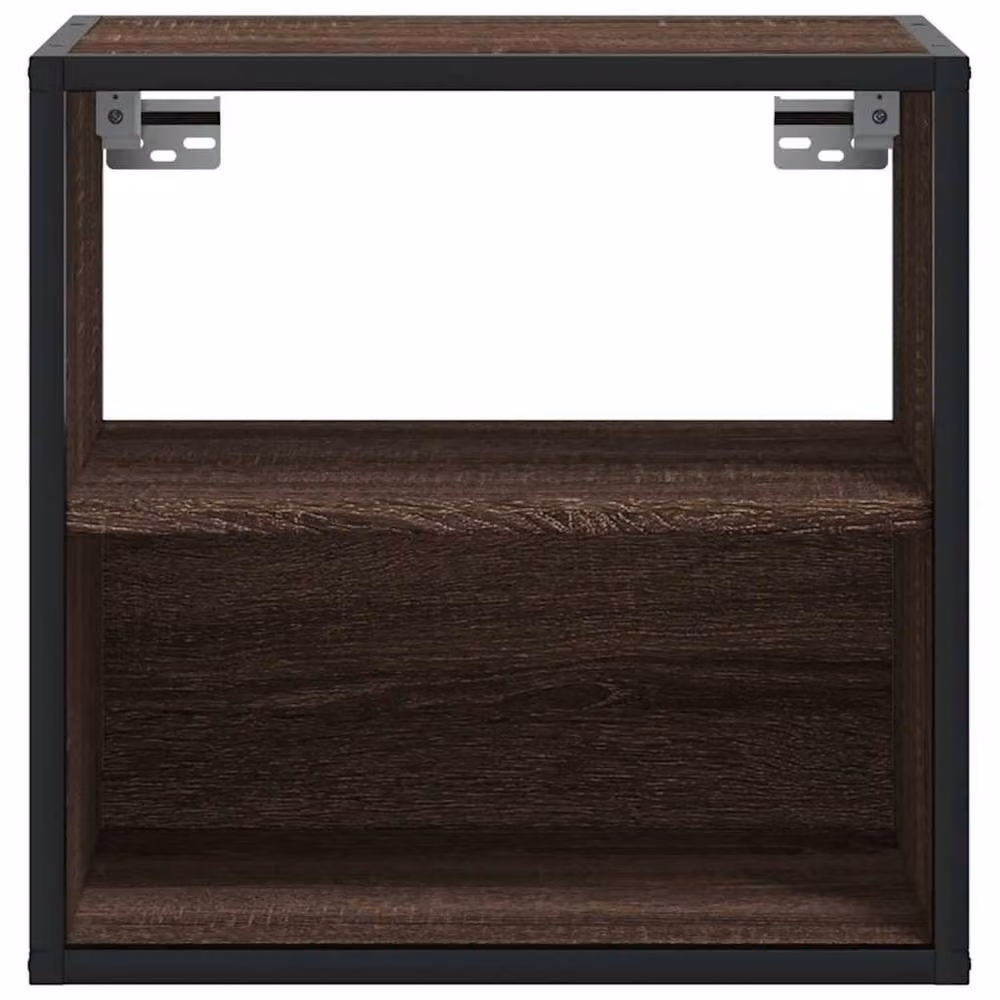 Berkfield Home Wall-mounted Bedside Cabinets, 2 Pack, Brown Oak, W: 40 cm, D: 31 cm, H: 39.5 cm – 4