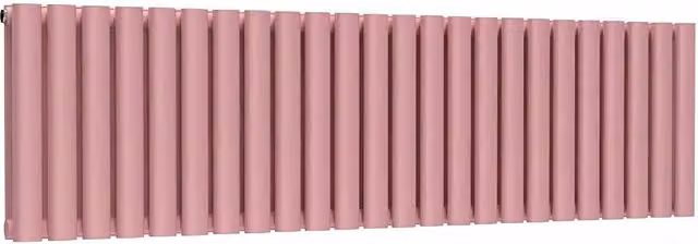 Lux Heat Oval Horizontal Double Radiator in Pink, W: 1440 mm, H: 400 mm