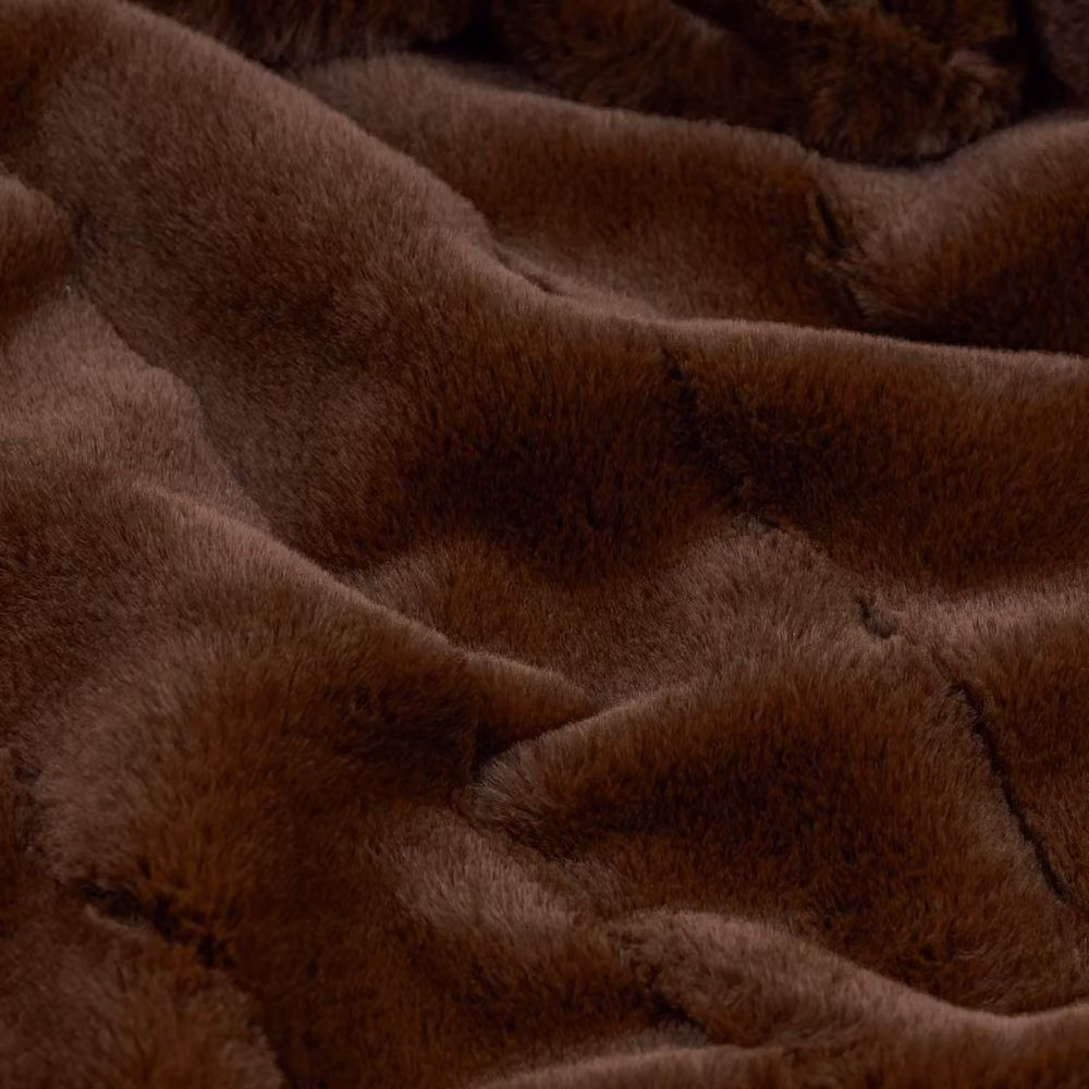 Paoletti Empress Brown Faux Fur Throw, W: 130 cm, L: 180 cm – 3