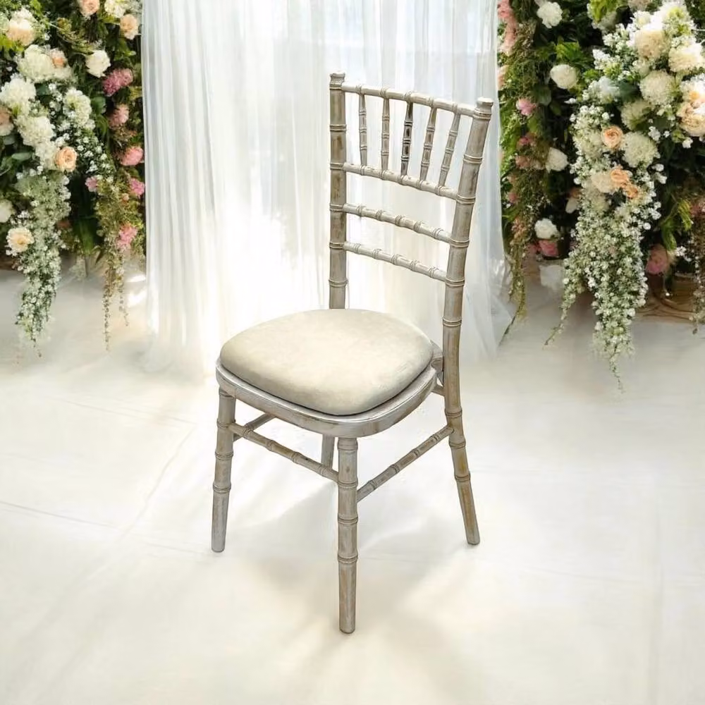 Kelvenix Wedding Chairs with Removable Ivory Seat Pad in Beige – 2
