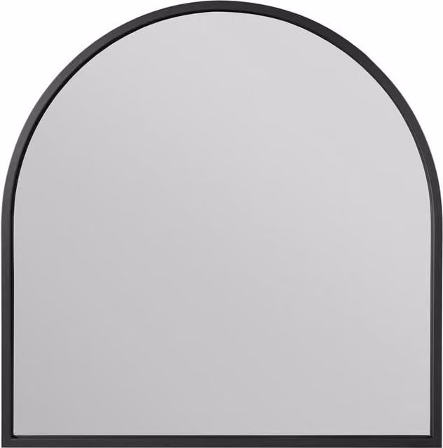 MirrorOutlet Arcus Modern Black Arched Metal and Glass Wall Mirror