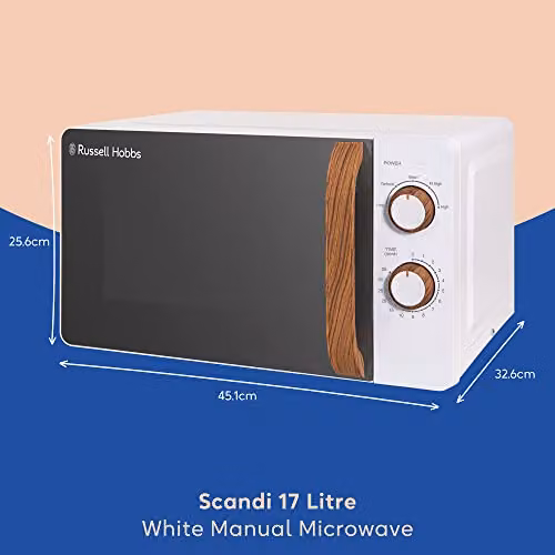 Russell Hobbs RHMM713 Scandi Manual Solo Microwave, White – 2