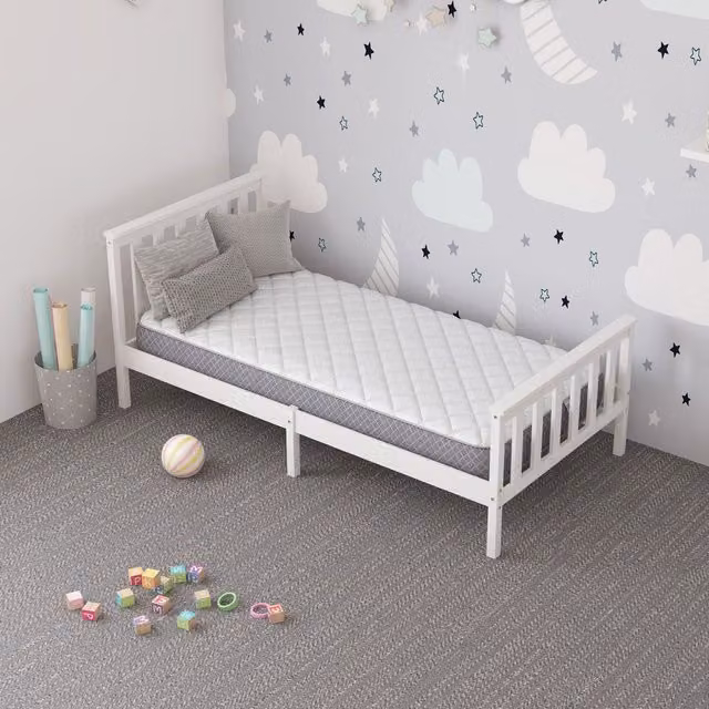 Aspire Kids Bonnell Spring Mattress with OEKO-TEX Fabric, White, W/D/H: 90 x 190 cm