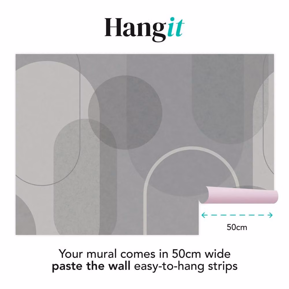 Superfresco Easy Arched Geo Muted Grey Geometric Retro Wall Mural W: 300 cm, H: 280 cm – 2