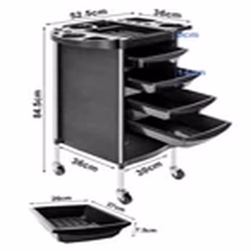 EONLION 4 Drawer Salon Rolling Cart Hairdresser Beauty Storage Trolley in Black – 2