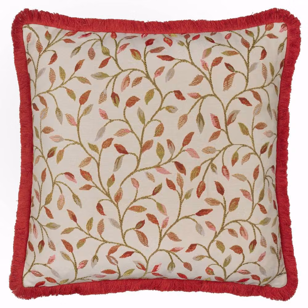 Voyage Maison Cervino Floral Woven Jacquard Feather Filled Cushion, Red and Multicolour, W/D/H: 50 x 50 x 50 cm – 2