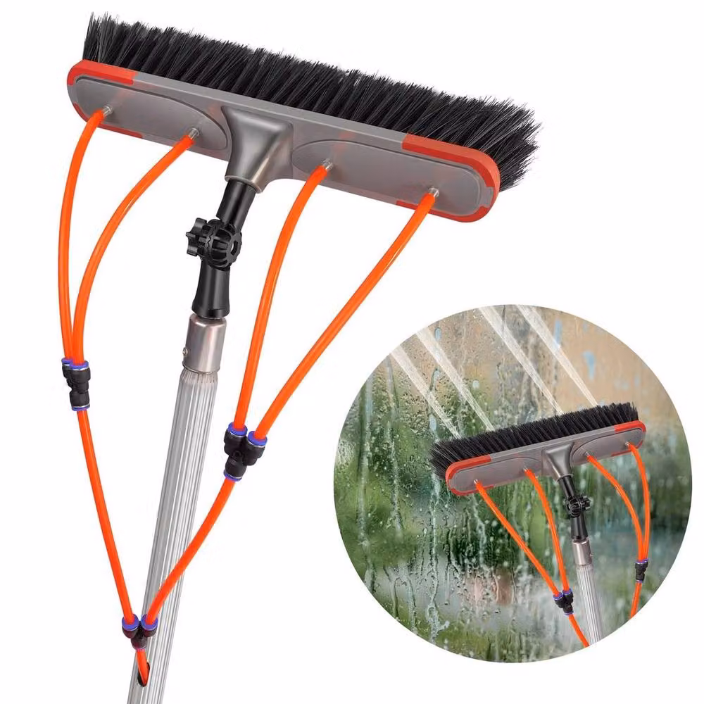 EONLION Silver Window Cleaning Pole and Conservatory Roof Cleaner Brush with Telescopic Aluminium Handle – 4