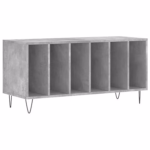 vidaXL Record Cabinet in Concrete Grey, W/D/H: 100 x 38 x 48 cm, Engineered Wood