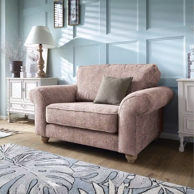 Abakus Direct Ingrid Collection Cuddle Chair in Pink Fabric