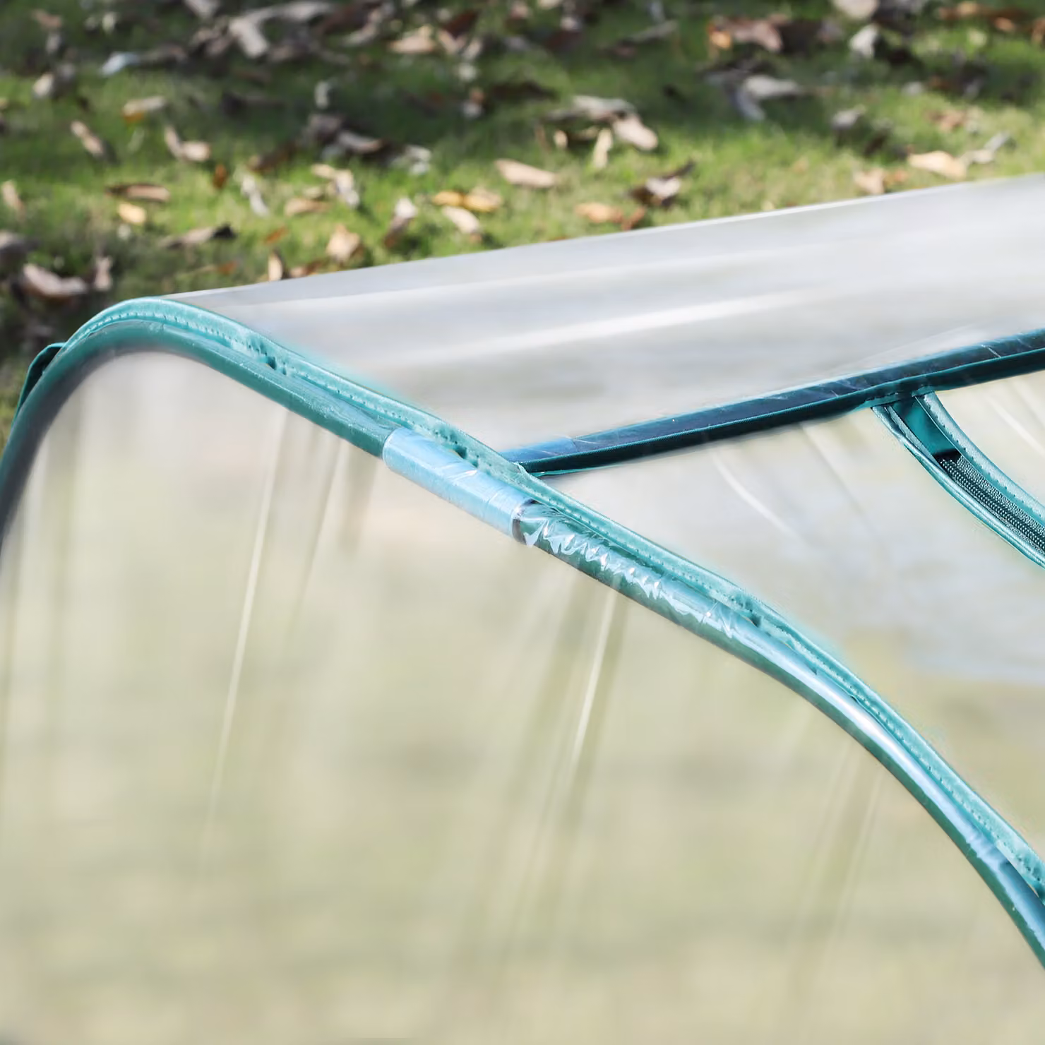 Outsunny PVC Tunnel Greenhouse with Steel Frame and Zipper Doors, Clear, W: 395 cm, D: 100 cm, H: 80 cm – 5