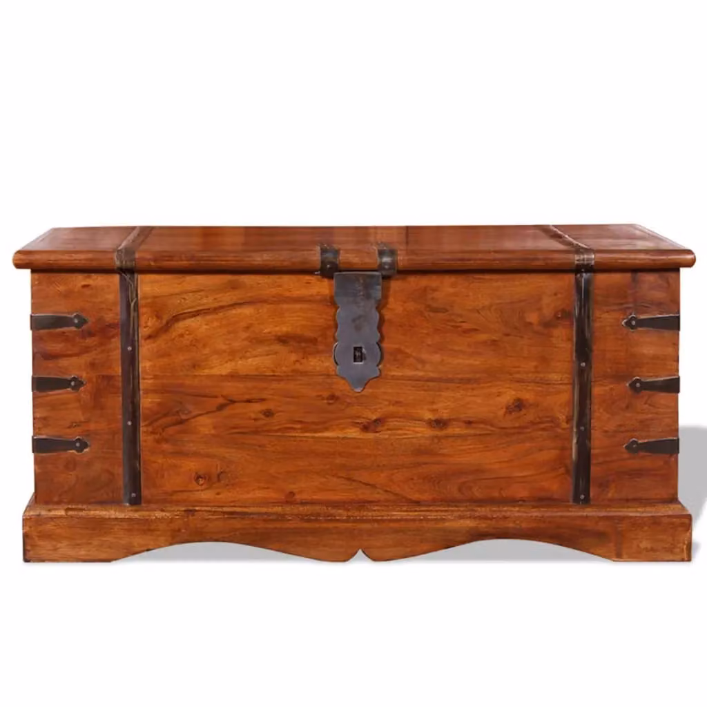 Berkfield Home Rustic Acacia Solid Wood Storage Chest in Brown – 2