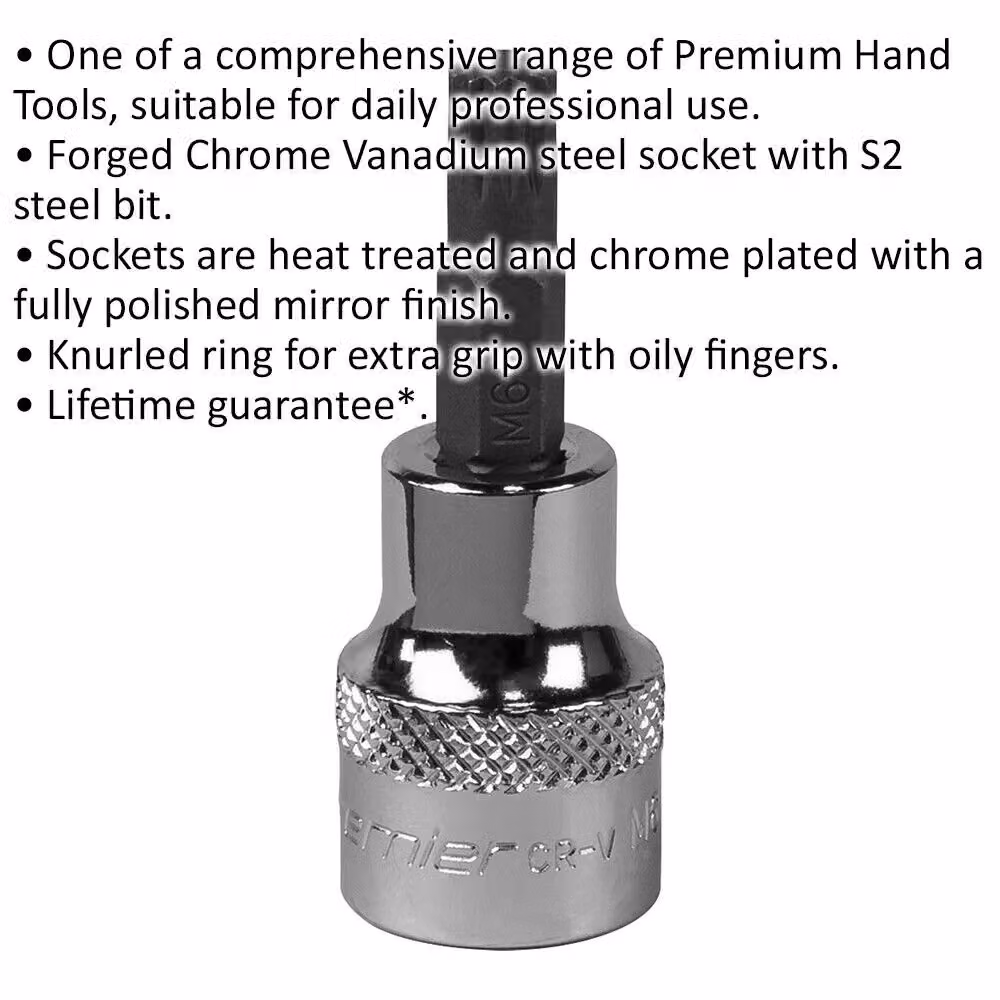 Loops M6 Forged Spline Socket Bit 3/8 inch Square Drive Silver Steel – 2