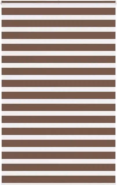 Berkfield Home Brown Zebra Day and Night Blind, W: 140 cm, H: 230 cm
