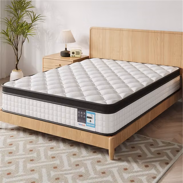 Yaheetech White Hybrid Memory Foam Mattress with Airy Mesh and Knit Fabric, W: 140 cm, L: 200 cm