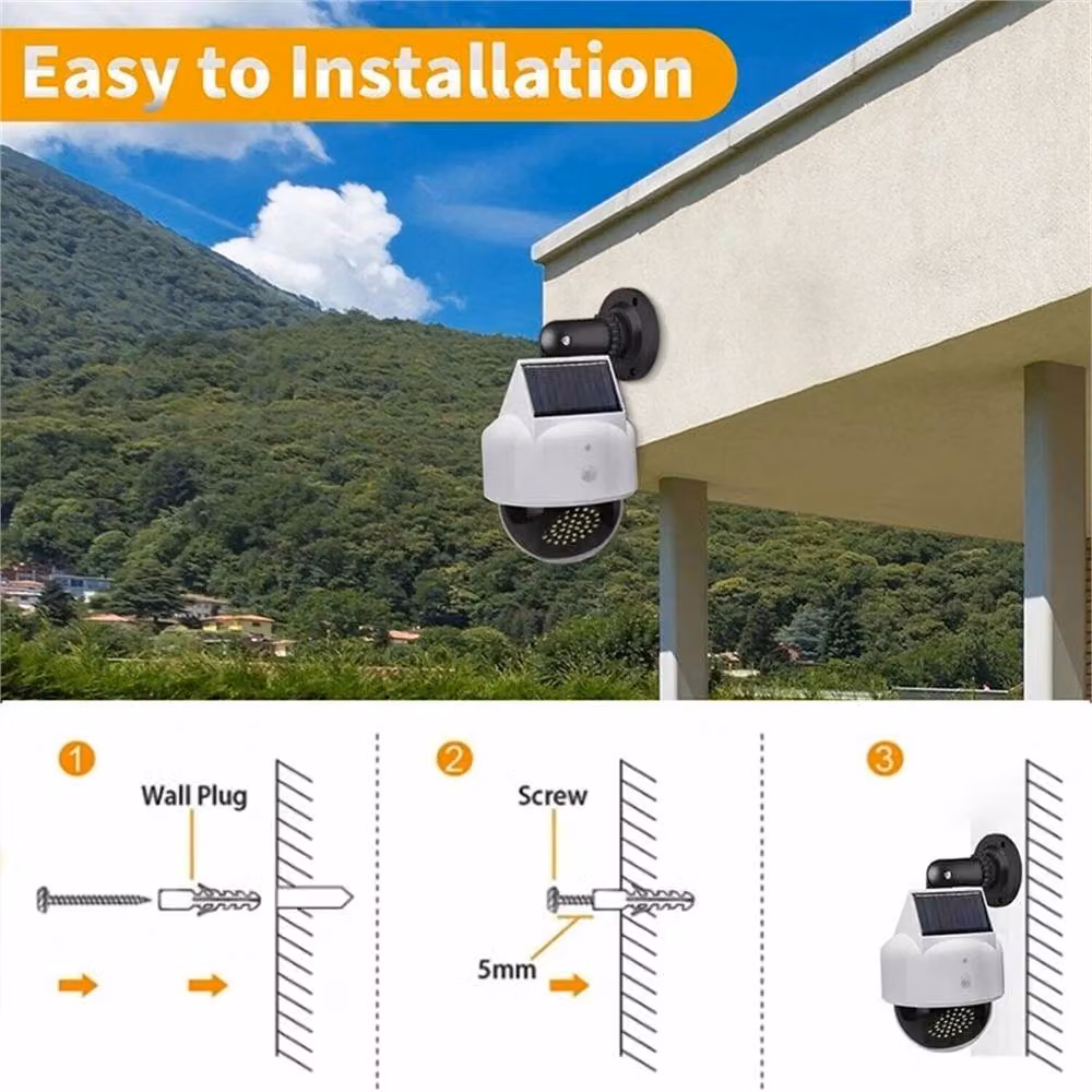 Nordara 2 Pack Solar Simulated Outdoor Wall Mounted Home Monitoring Cameras in White – 2
