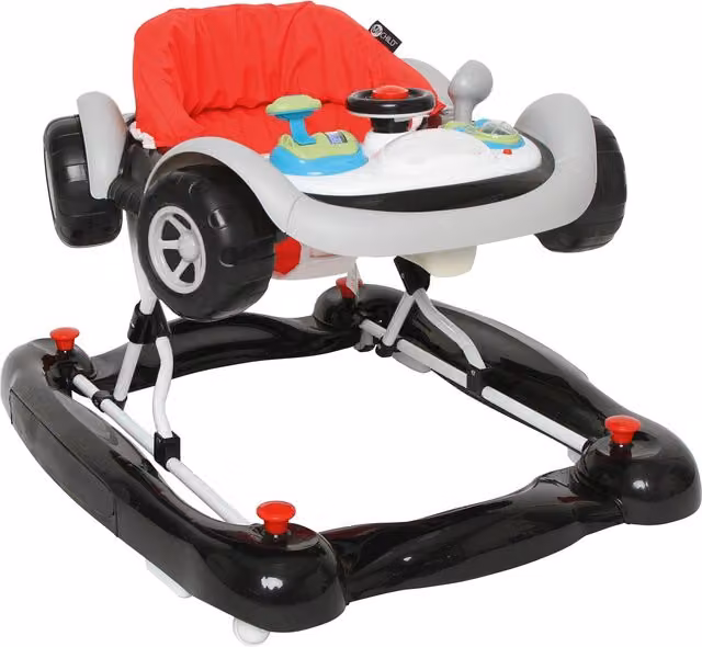 Mychild Coupe Push Along Walker in Black and Multicolour