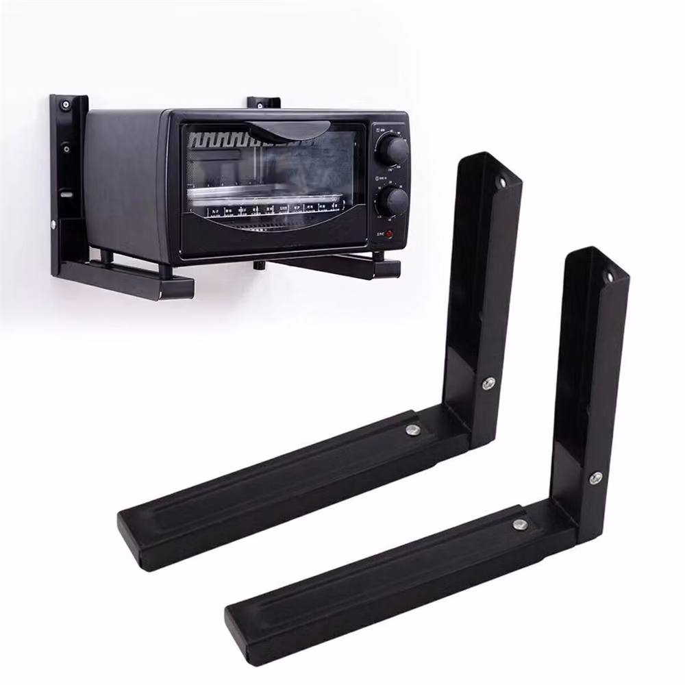 Nordara Heavy Duty Adjustable Wall Mounted Oven and Microwave Bracket Rack in Matt Black – 4
