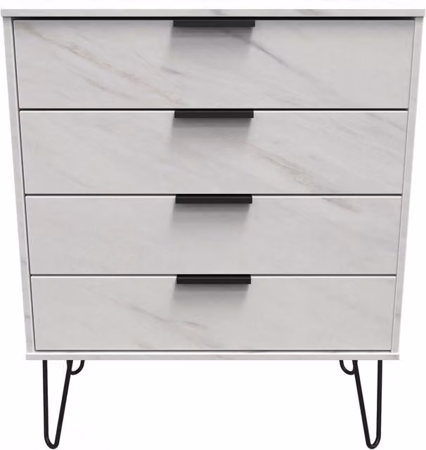 Ready Assembled 2 U Fuji 4 Drawer Chest in Off-White – 1