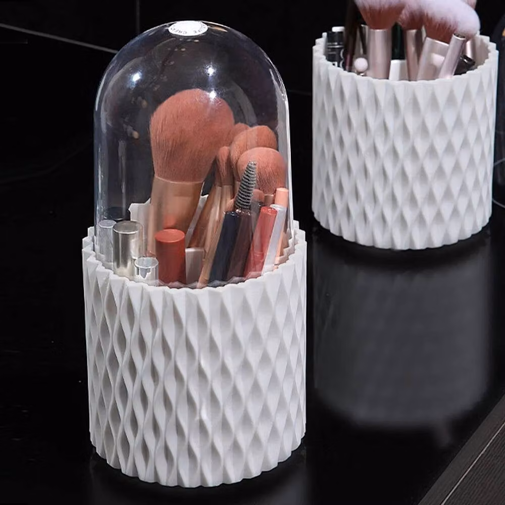 EONLION 360 Rotating Makeup Brush Storage Box in White, W/D/H: 5 x 5 x 5 cm – 3