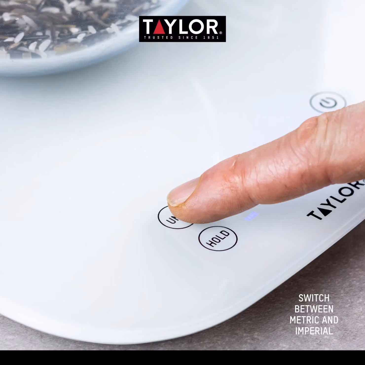 Taylor Pro Digital Kitchen Food Scales with Waterproof White Glass Design and 14 kg Capacity – 10