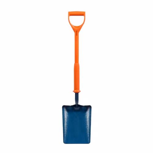 PDL Pegdev Carters Shocksafe Insulated Taper Mouth Contractor Shovel and Spade, Blue and Orange, 28 inch – 1