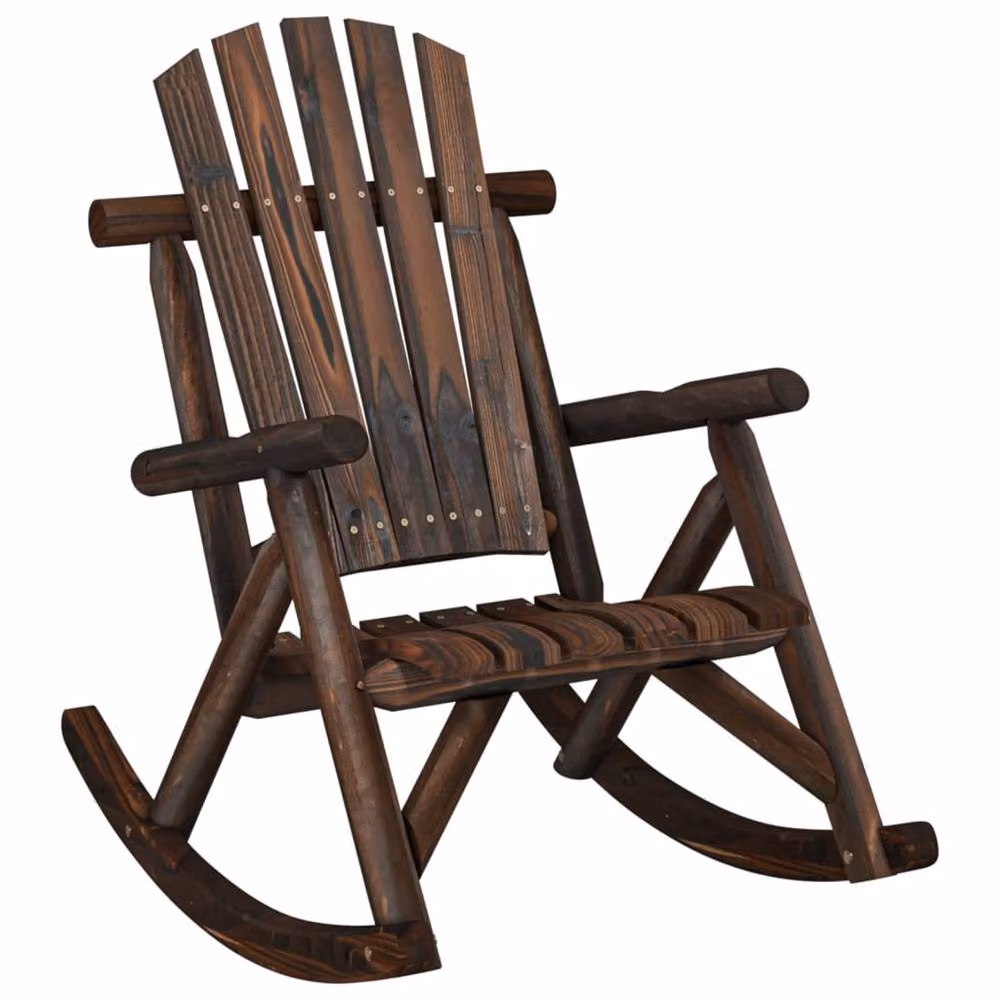 Berkfield Home Garden Rocking Chair in Brown Solid Spruce Wood, W/D/H: 69 x 96 x 101 cm – 2
