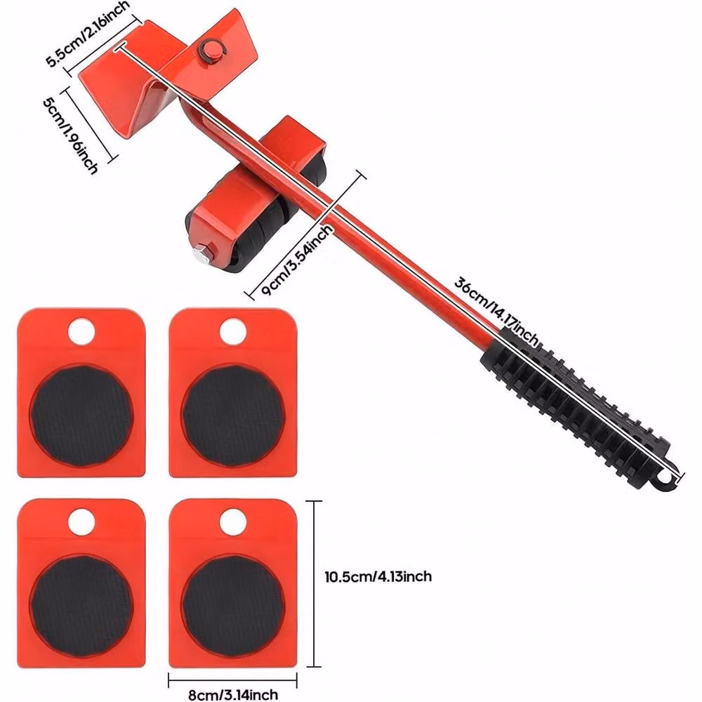 NESTLUNE 5-Piece Heavy Furniture Mover and Shifter Set in Red – 2