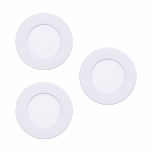 Loops 3 Pack White Metal Flush Ceiling LED Downlights, 3000K Warm White, 2.7W