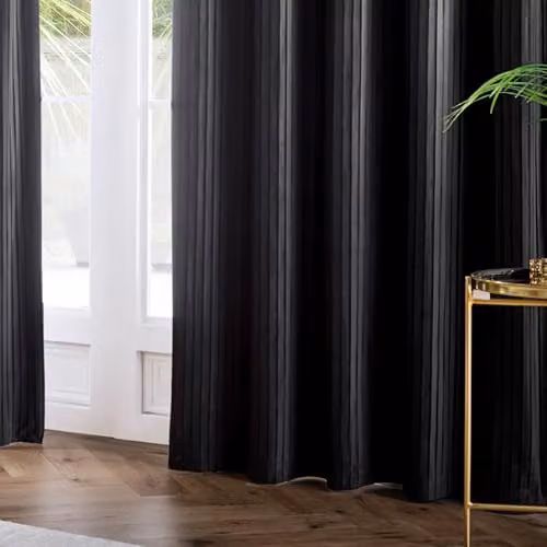 Paoletti Corinthian Black Velvet Eyelet Curtain Pair, W: 168 cm, H: 183 cm – 5